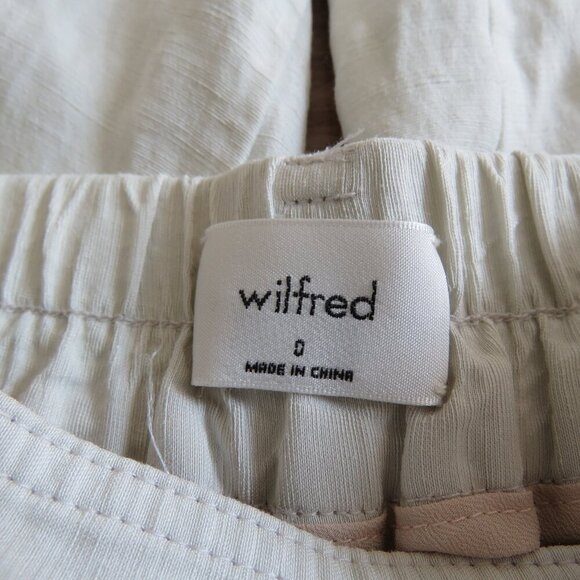 ARITZIA WILFRED Kafka Linen Blend Cropped Cargo Pants in Cream Neutral Size US 0 - Picture 13 of 15